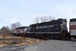 Rear side view of NJT GP40PH-2 # 4102 and M&NJ GP38-2 # 5615